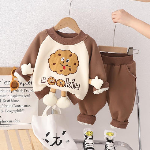 Autumn and winter children's long sleeve suit two-piece set