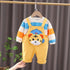Children's suit spring and autumn cartoon suspenders two-piece suit