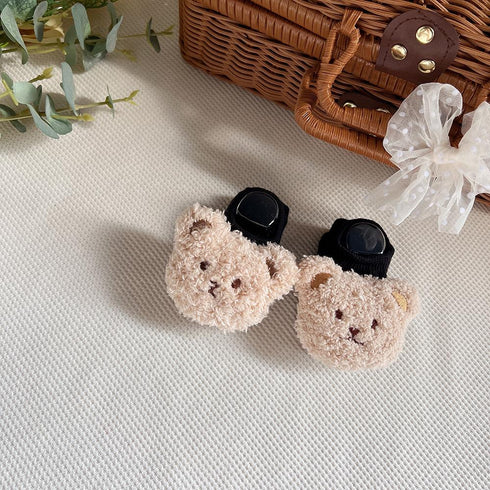 Baby boat socks spring and autumn bear children's anti-skid floor socks anti-heel newborn baby socks (two pairs)