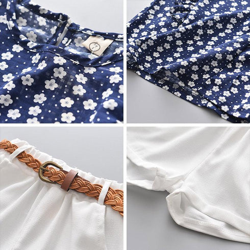 Spring and summer girls' sleeveless t-shirt and short pants