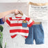 Infant Stripe T-shirt Short Sleeve Two Piece Set