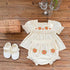 Flower Embroidered Short Sleeve Top Bread Shorts Baby Two Piece Set