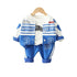 Spring and Autumn Children's Crewneck Baseball Suit Set of Three