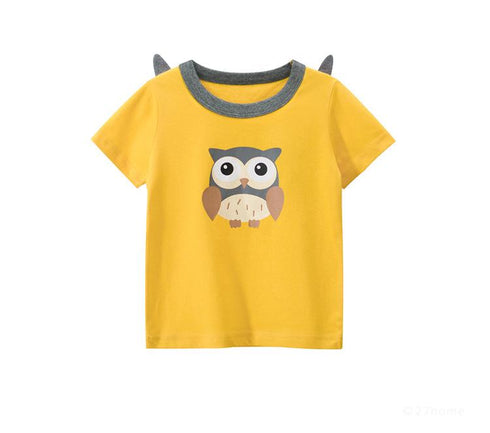 Summer Children's Short-sleeved Owl/Hedgehog