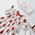 Girls Dress 2022 Summer New Girls Strawberry Print Dress Bow Princess Dress