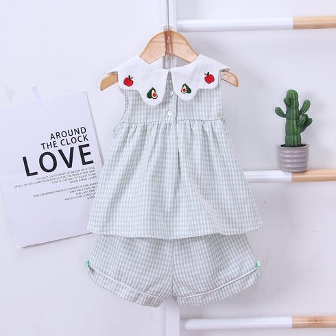 Short sleeve summer girl two-piece set