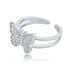 Butterfly women's ring full of zircon hip hop ring