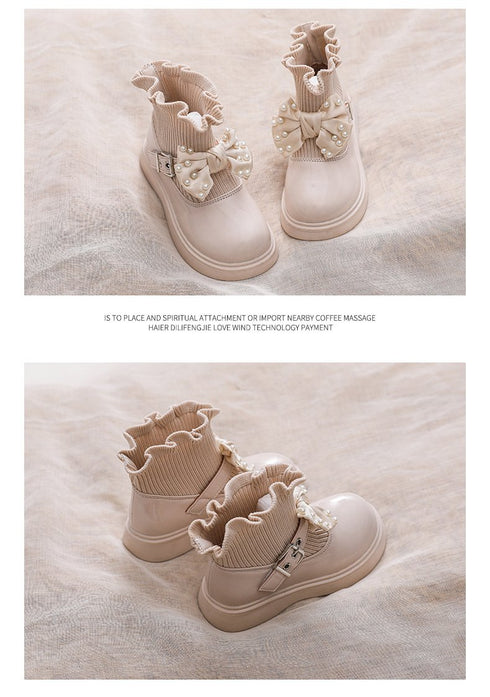 Casual Girl's Wear-Resistant High-Top Princess Shoes