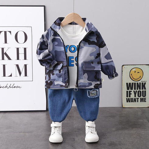 Spring and Autumn Boys Coat Pants Set