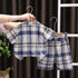 Suit Short Sleeved Three Piece Casual Plaid Shorts Suit