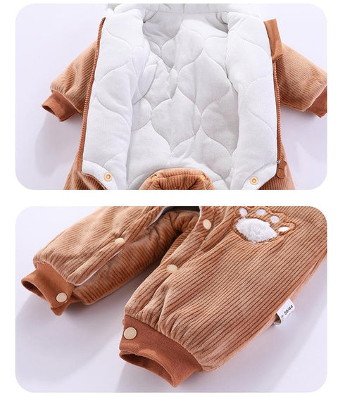 Autumn and winter panda baby jumpsuit thickened newborn jumpsuit