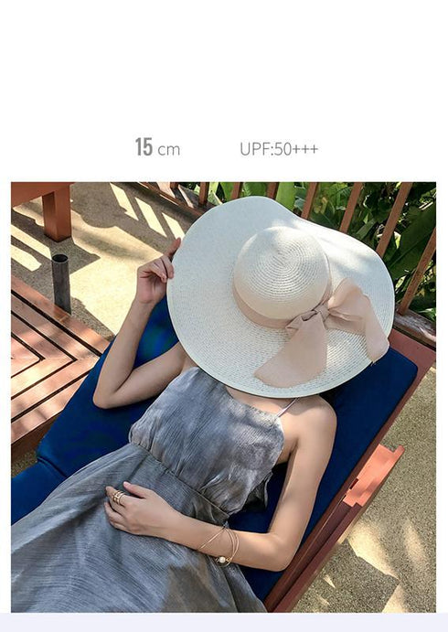 Summer women's seaside sun hat Circumference21.7-23.6 inch(55-60cm)