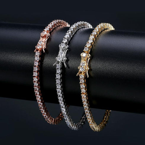 Hip Hop Men's Bracelet Micro-encrusted Zircon 3mm Bracelet