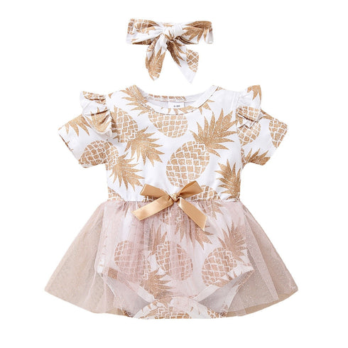 Summer Girl's Pineapple Jumpsuit