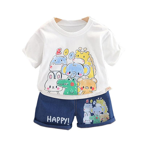 Boys summer short sleeve sports two-piece set