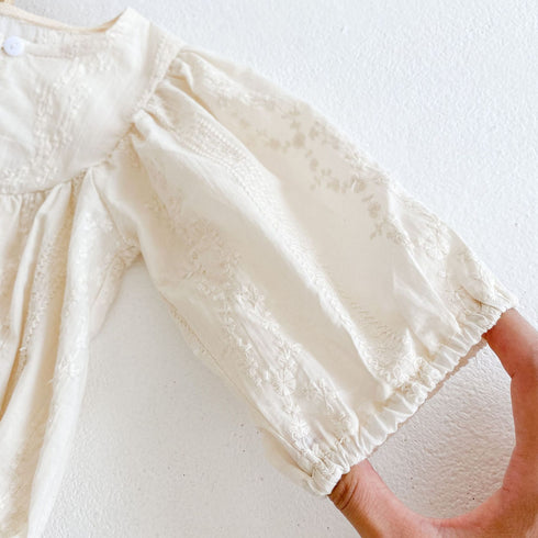 Baby Jacquard Round Neck Jumpsuit