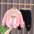 Winter children's velvet suit two-piece set