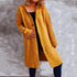 Autumn and winter solid color long sleeve hooded knitted cardigan