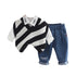 Boys casual spring and autumn sweater waistcoat set of three