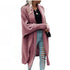 Fall winter lapel bat sleeve knit long sweater cardigan