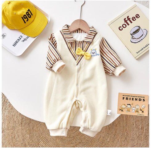Autumn New Baby Jumpsuit Men's Baby Cotton Outside Clothes Long Sleeve Climbing Clothes Ha Clothes