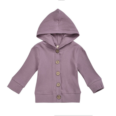 Boys and Girls Cotton Knit Hooded Top