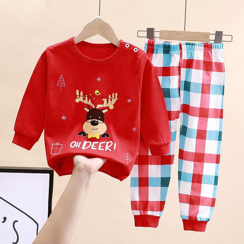 Cotton Underwear Suit Boys and Girls Autumn Clothes Pants Pajamas Loungewear