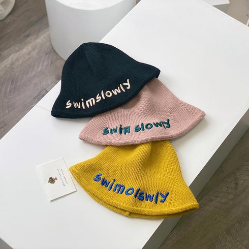 Children's Fisherman's Hat Embroidered Wool Knitted Hat