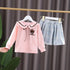 Spring and Autumn Girls Long Sleeve Skirt Two-Piece Set