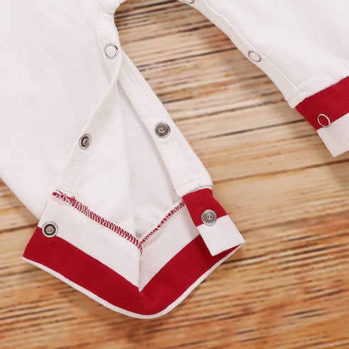 Autumn and Winter Christmas Striped Letter Printed One-piece Climbing Suit