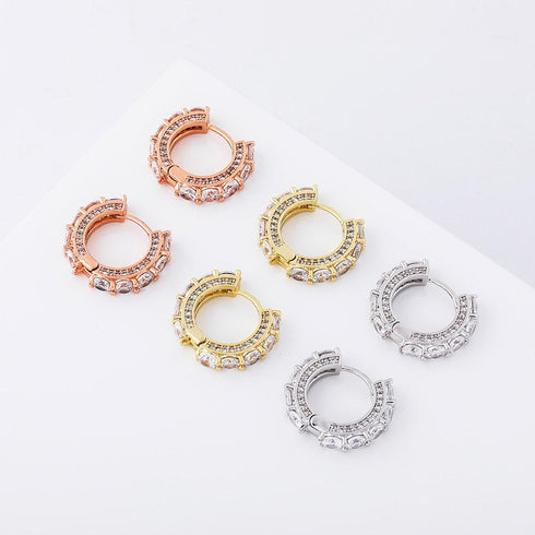 Ring Earrings Zircon Hip Hop Earrings