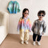 Children's sweater knitted cardigan spring and autumn color gradient baby wool coat