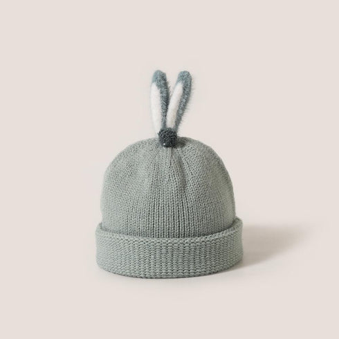 Autumn And Winter Children's Pullover Hat Rabbit Ear Wool Hat Circumference 15.7-17.3 inch