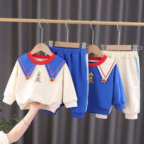 Boys spring and autumn long sleeve suit two-piece set