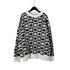 Small Plaid Crewneck Knit Sweater for Autumn and Winter