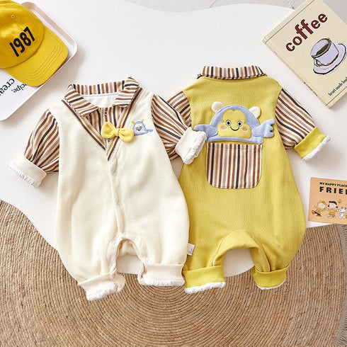 Autumn New Baby Jumpsuit Men's Baby Cotton Outside Clothes Long Sleeve Climbing Clothes Ha Clothes