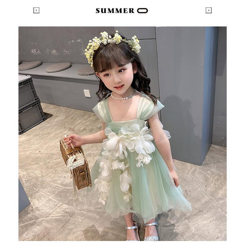 New Summer Girl Dress Party Birthday Dress Flower Princess Dress