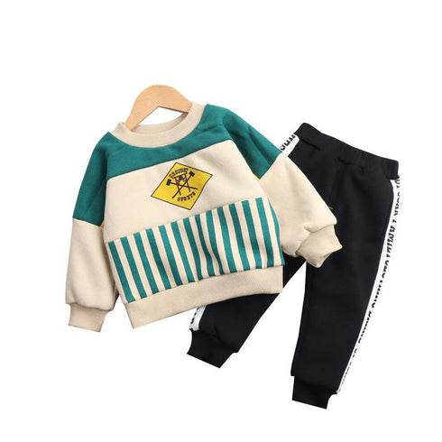 Winter children's leisure and velvet suit two-piece set