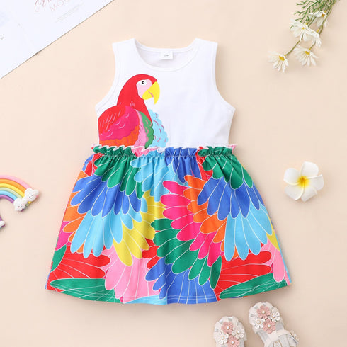 Summer Girl's Peacock Feather Dress