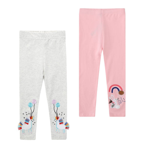 Girl's Pants Cartoon Embroidered Leggings