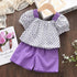 Girls Summer Two-Piece Short Sleeve Shorts Set