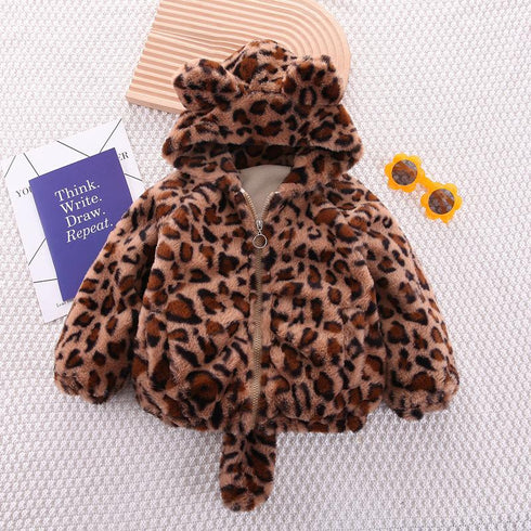 Winter boy plus velvet padded lamb velvet hooded coat