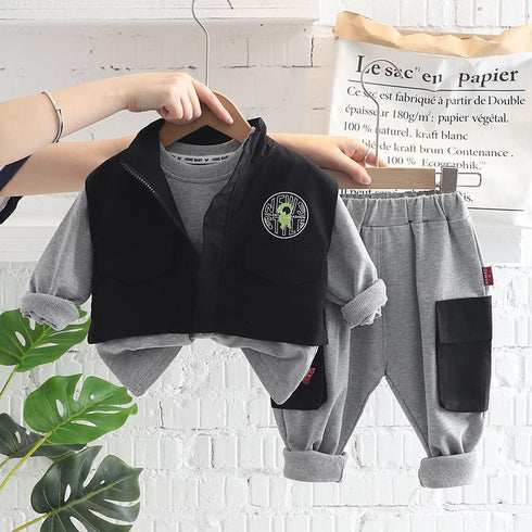 Spring and Autumn Boys' Vest Set of Three