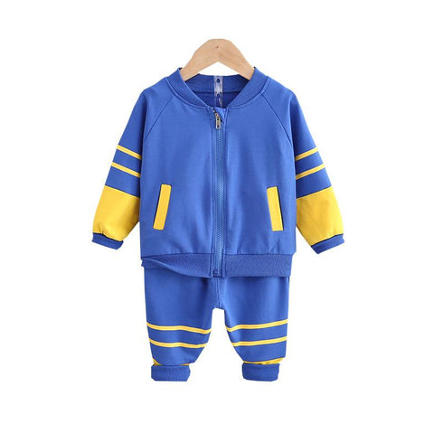Spring and Autumn Children's Long Sleeve Zipper Wear Set Two-Piece Set