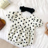 Polka dot fart suit jumpsuit infant climbing suit