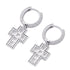 Hip Hop Short Cross Earrings for Men and Women Full of Zircon