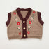 Infant's Knitted Embroidered V-Neck Vest Cardigan Jacket
