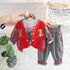 Spring and Autumn Boys Sports Baseball Suit Set of Three