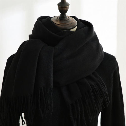 Solid color cashmere scarf fashion tassel scarf