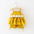 Summer New Baby Girl Two-piece Waist Flower Vest Set